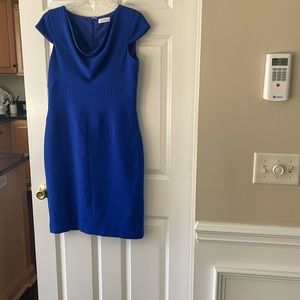 Calvin Klein sheath dress with cap sleeves. Royal blue size 8